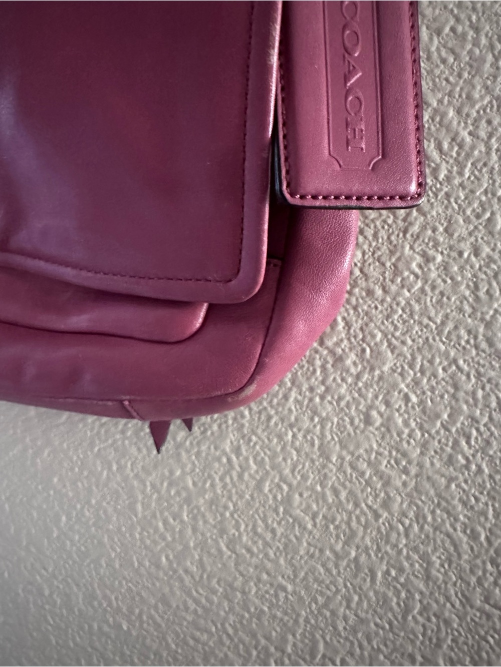 Coach Pink Leather Shoulder Bag with Silver Chain Strap - Picture 6 of 15